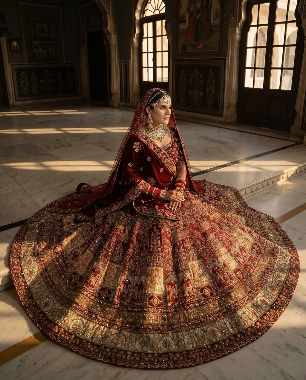 Royal Velvet Bridal Lehenga Set