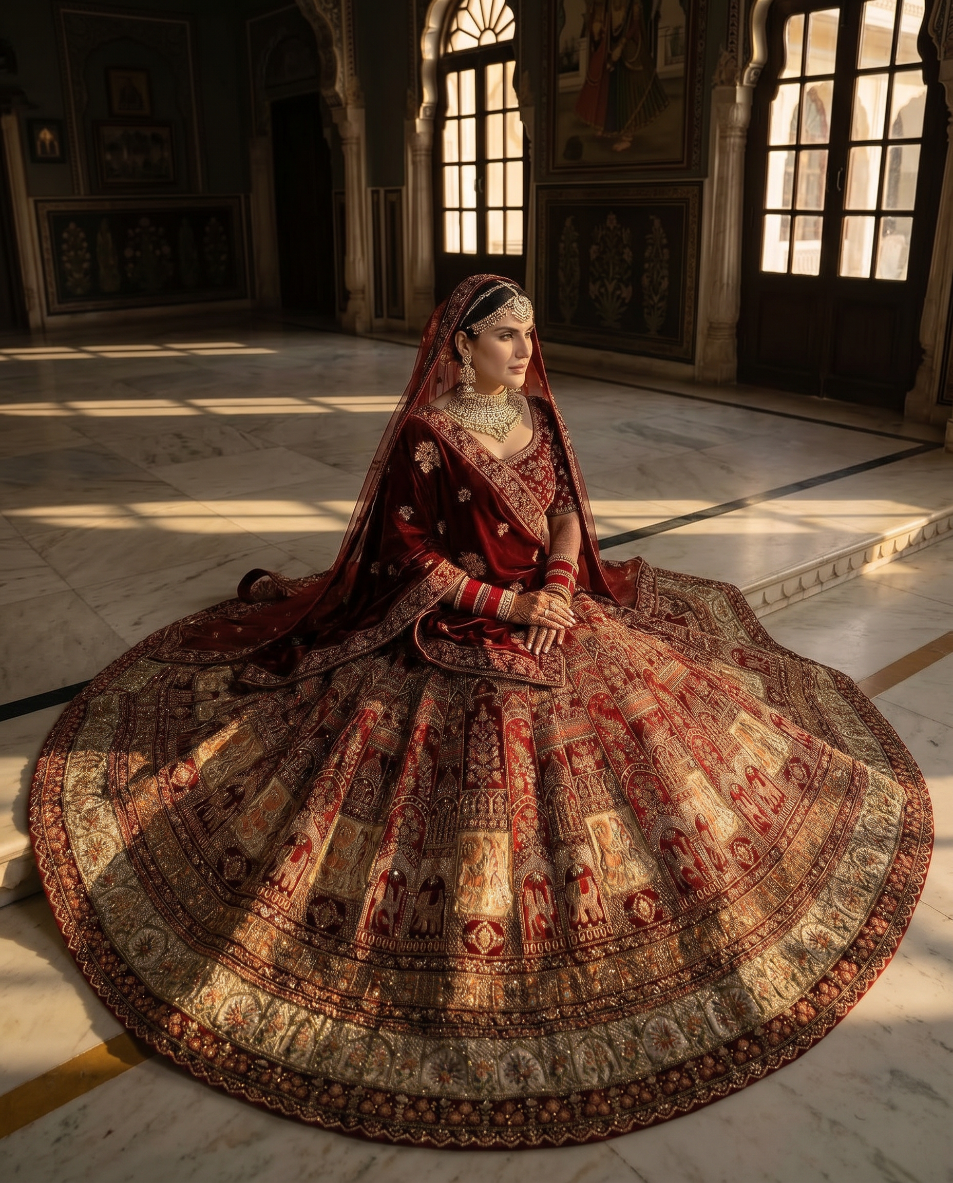 Royal Velvet Bridal Lehenga Set