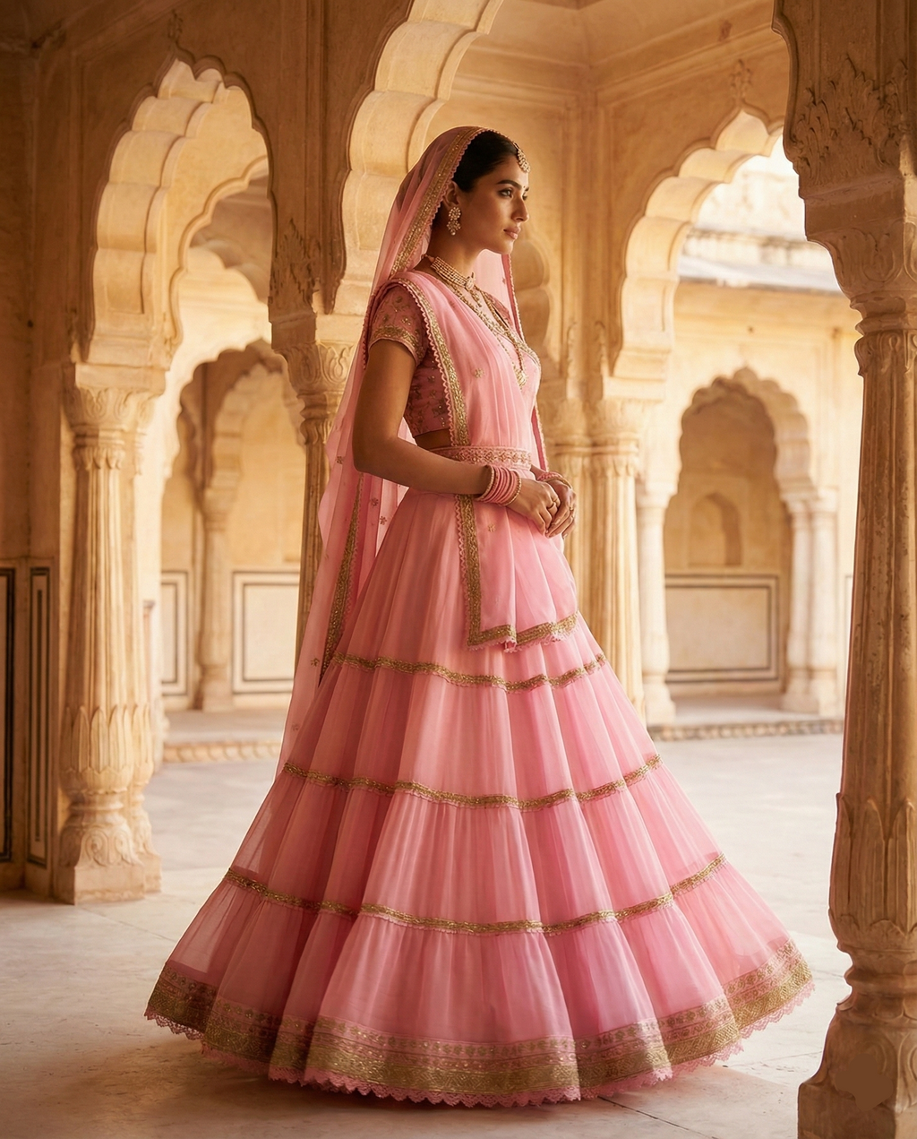 Gulabi Noor Lehenga