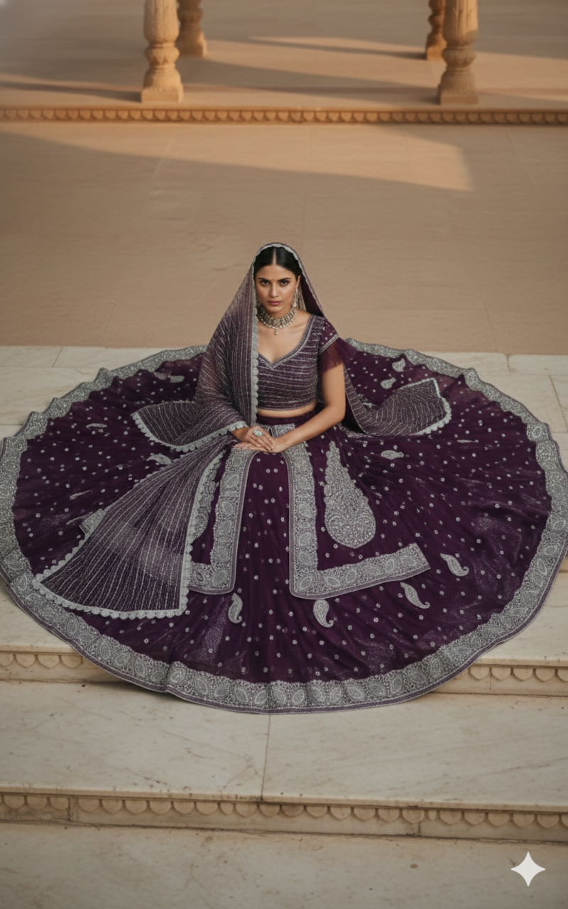 Jamun Shimmer Lehenga 💜