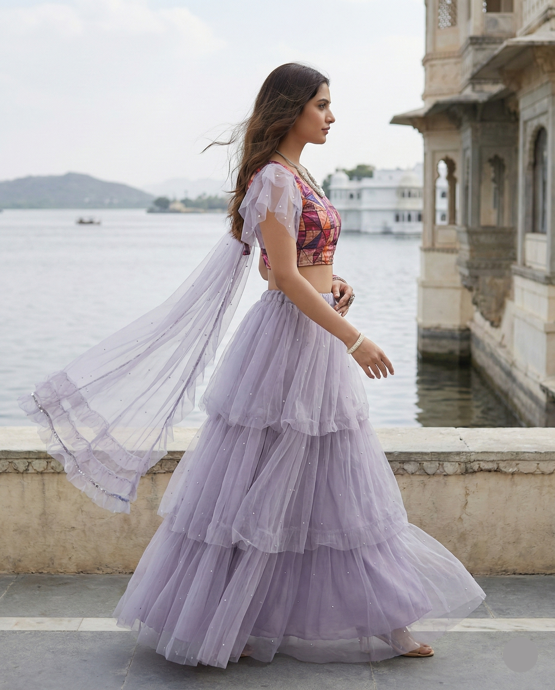 ✨ Lilac Dream Layered Lehenga