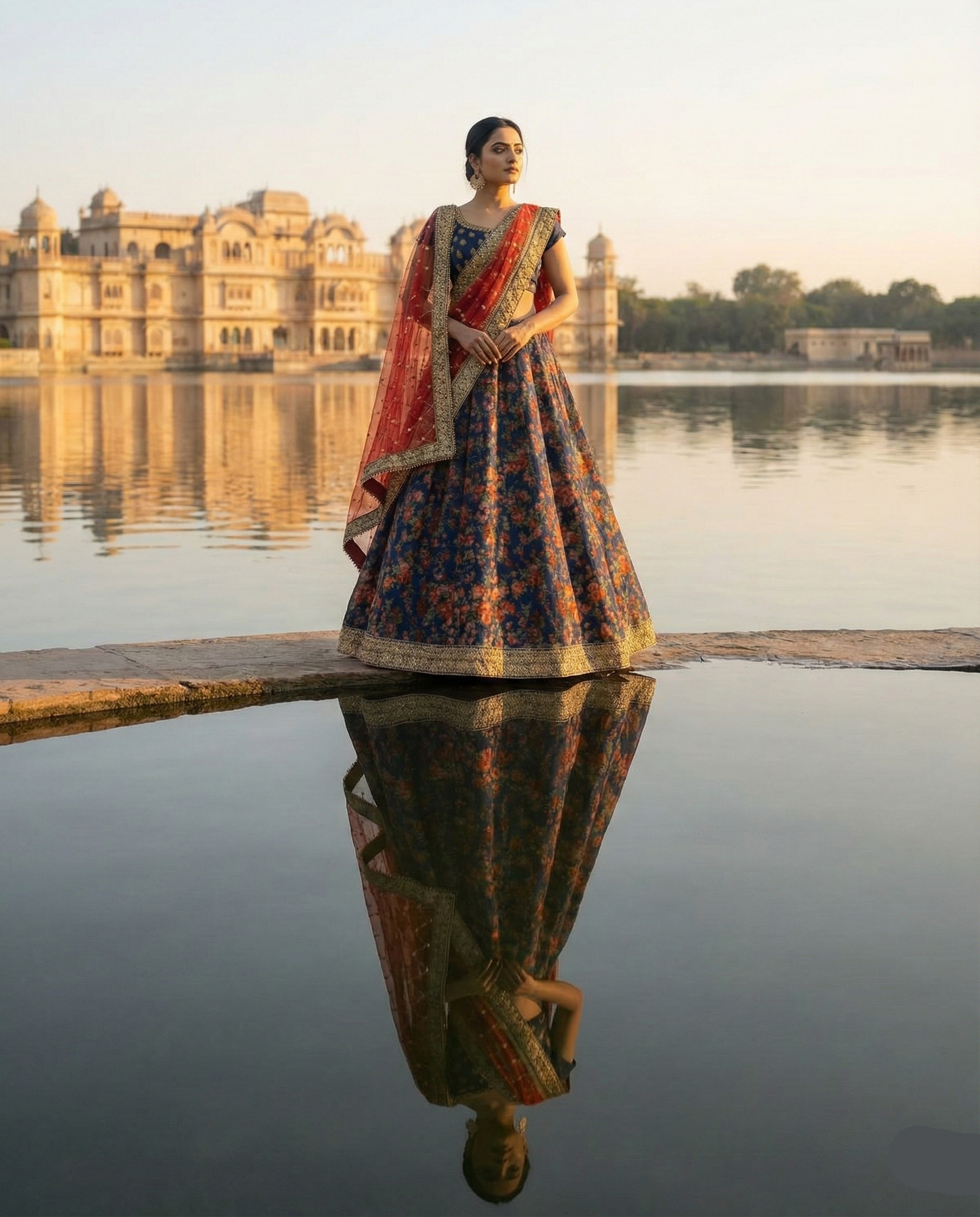 ✨ Midnight Floral Lehenga