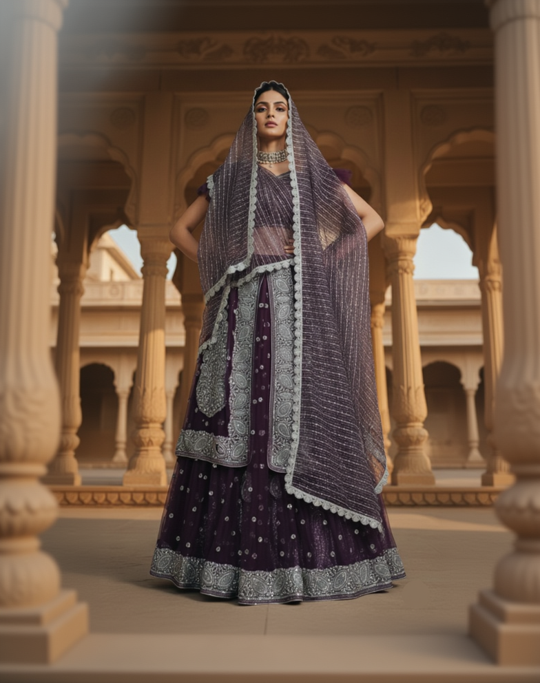 Jamun Shimmer Lehenga 💜