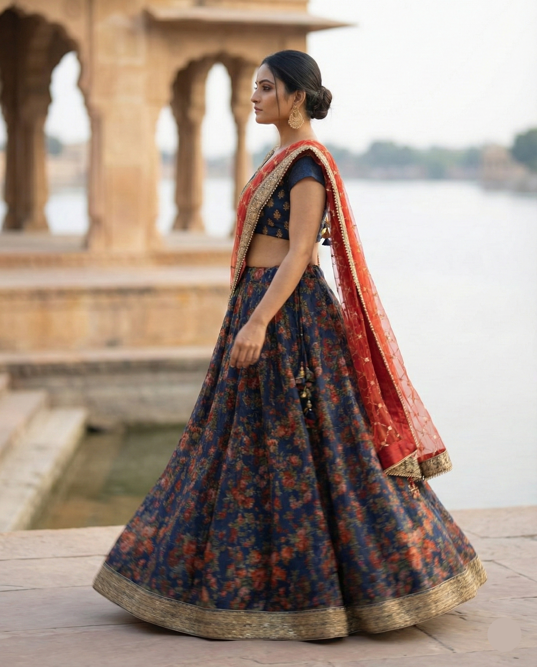 ✨ Midnight Floral Lehenga