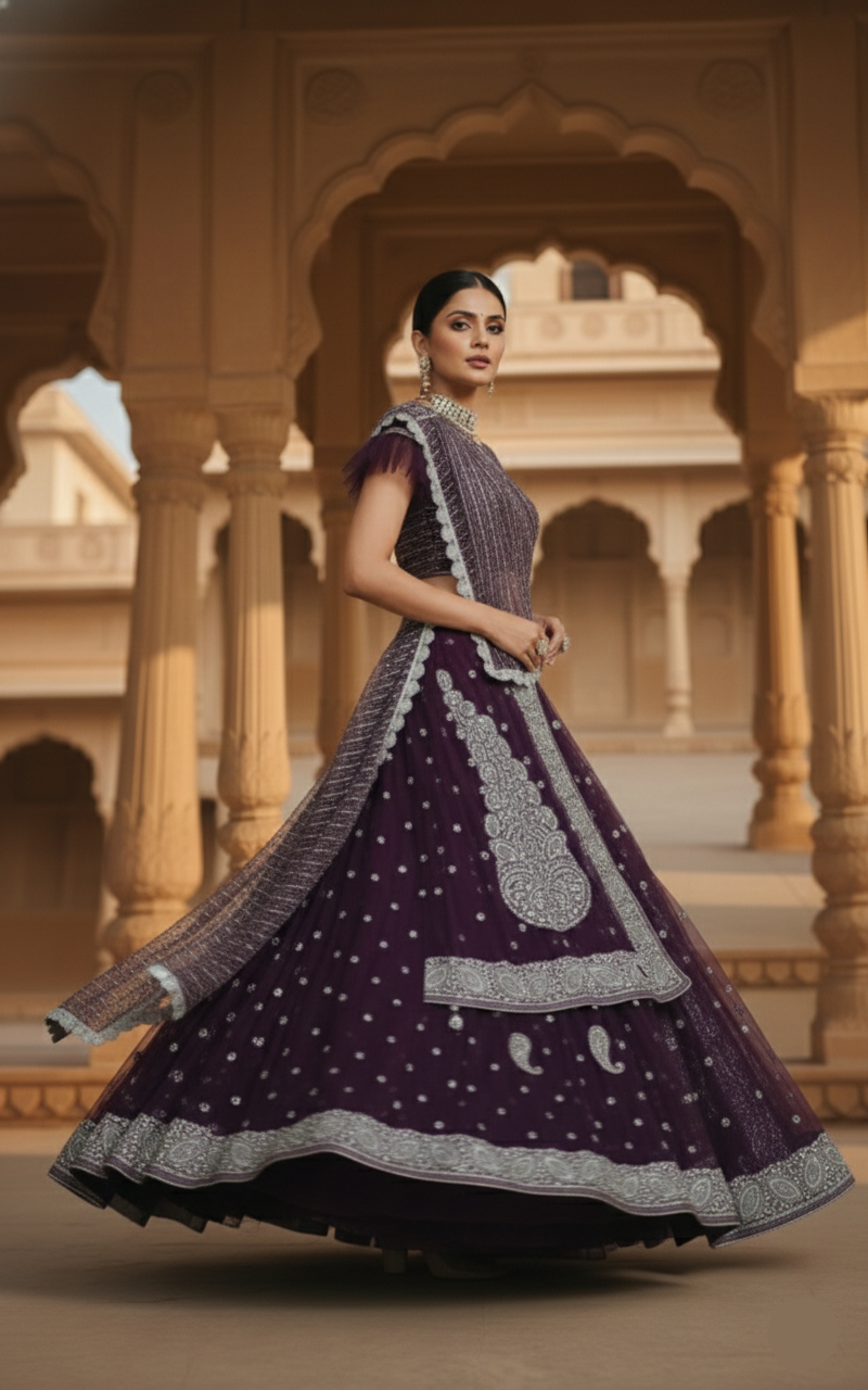 Jamun Shimmer Lehenga 💜
