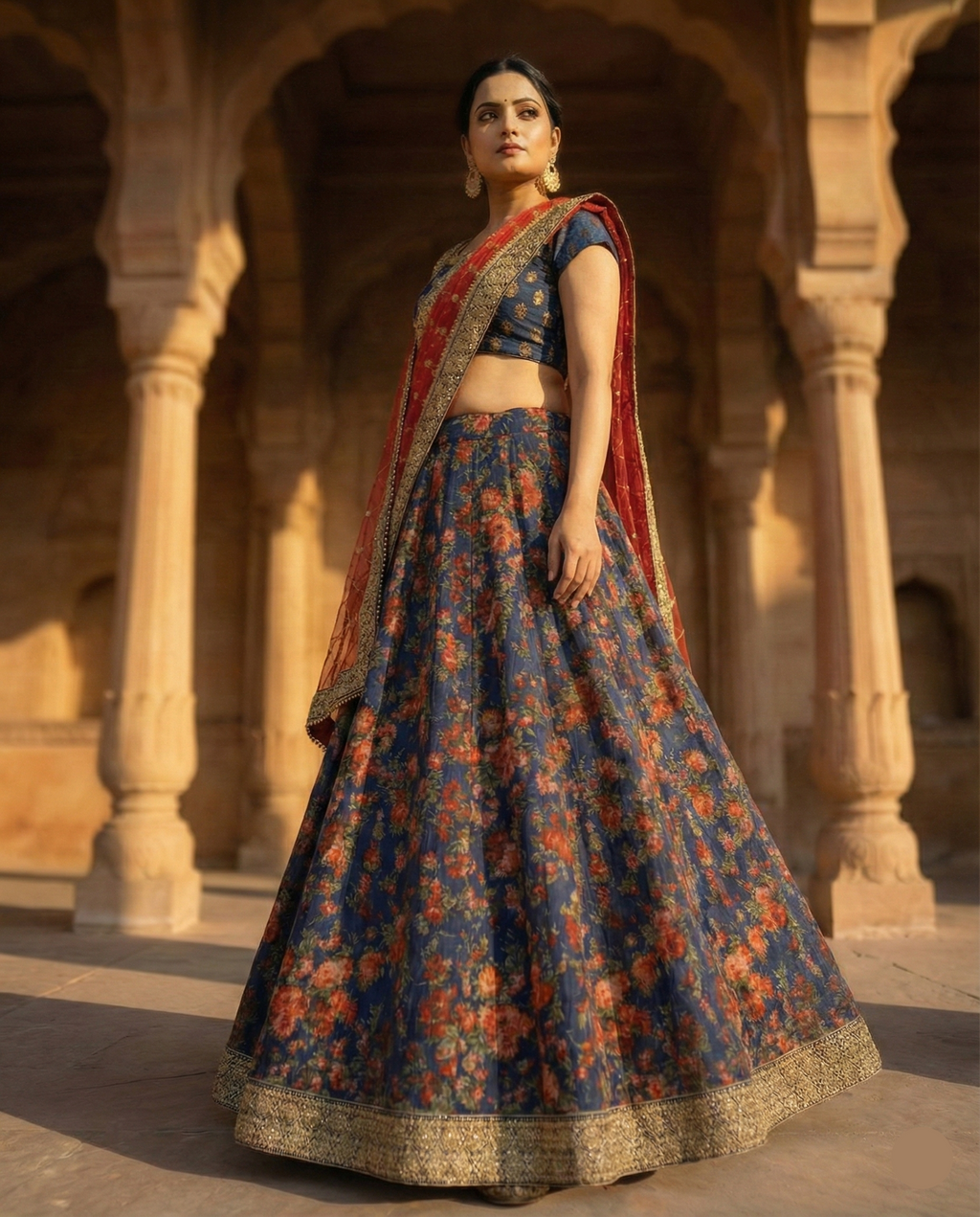 ✨ Midnight Floral Lehenga