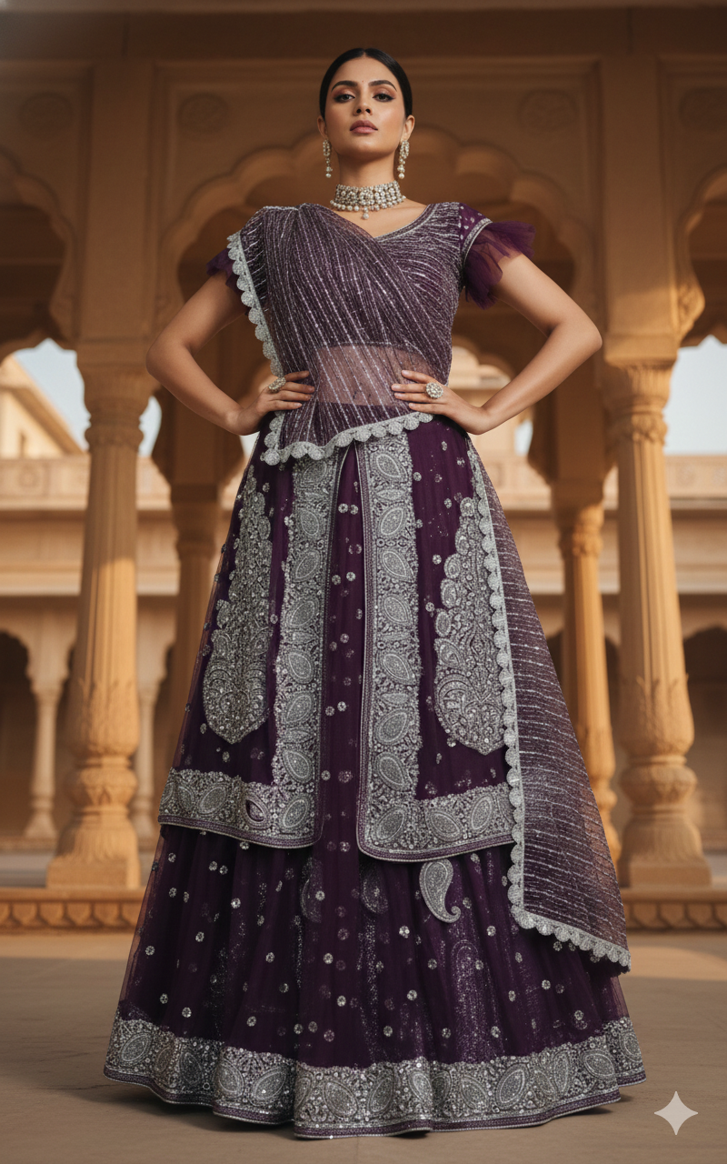 Jamun Shimmer Lehenga 💜