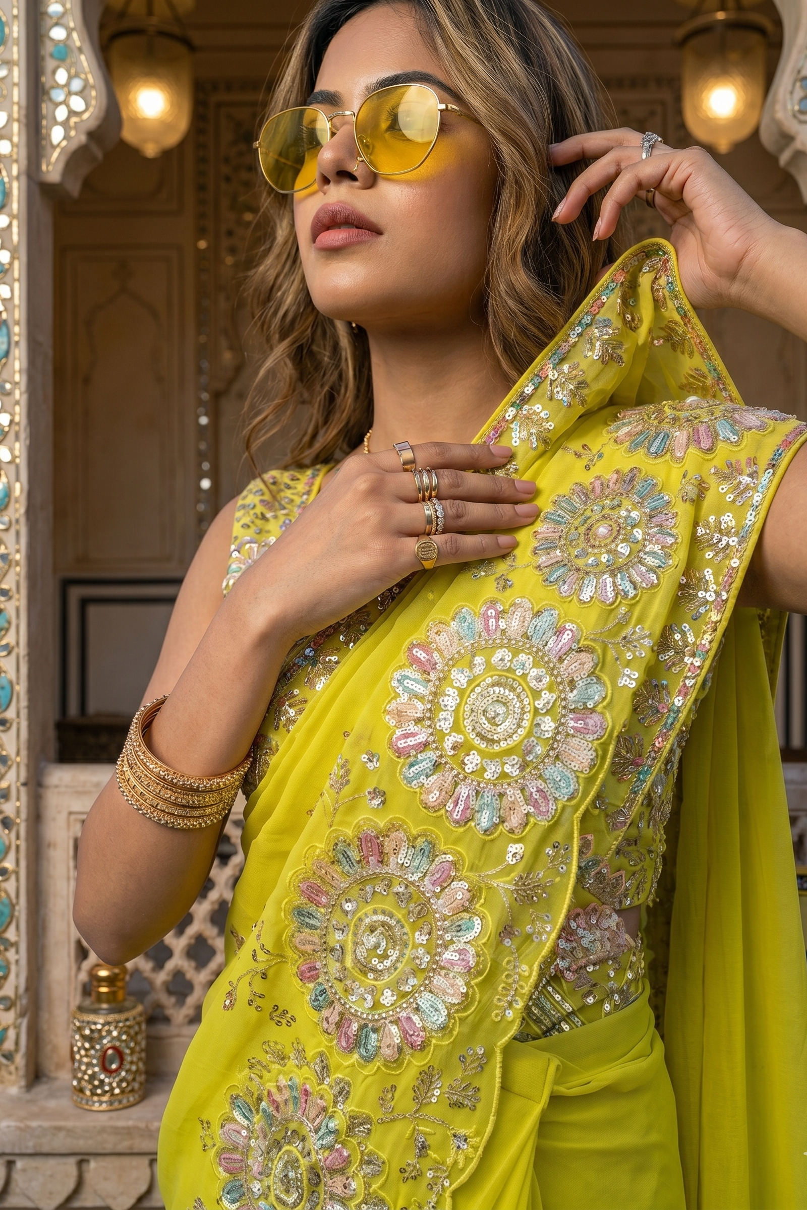 Sunlit Bloom Ready-to-Wear Saree