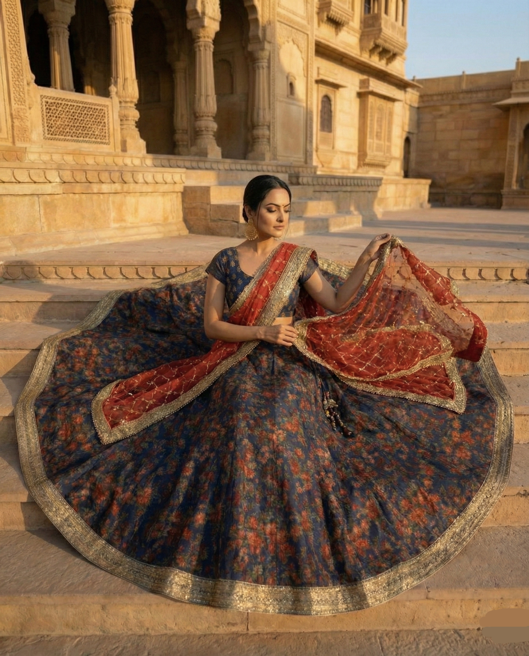 ✨ Midnight Floral Lehenga