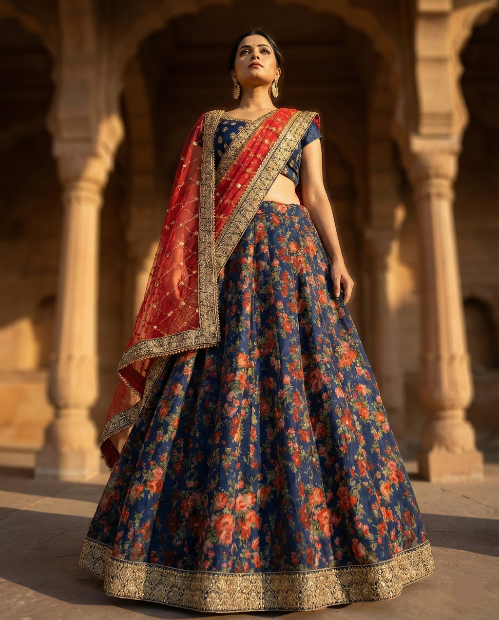 ✨ Midnight Floral Lehenga