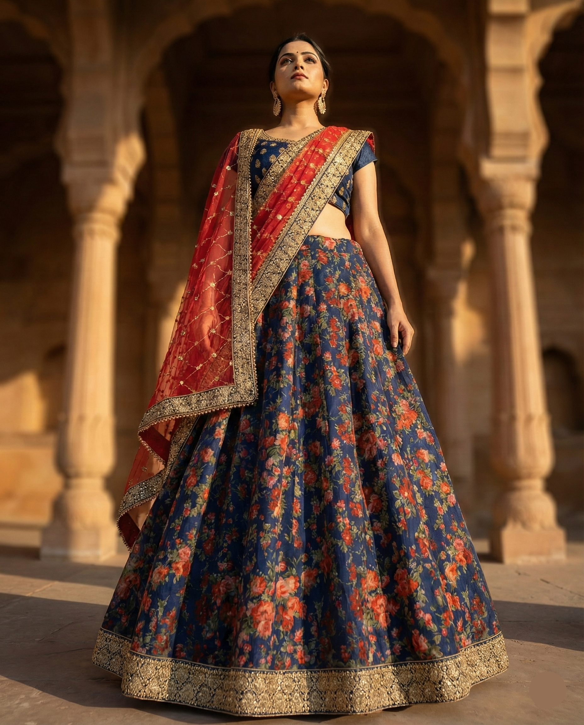 ✨ Midnight Floral Lehenga