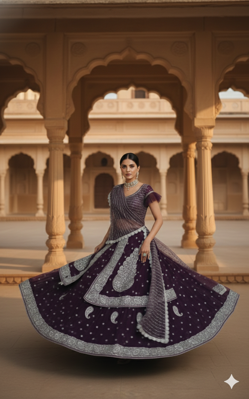 Jamun Shimmer Lehenga 💜