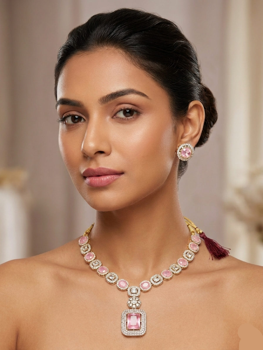 Blush Facet Necklace Set