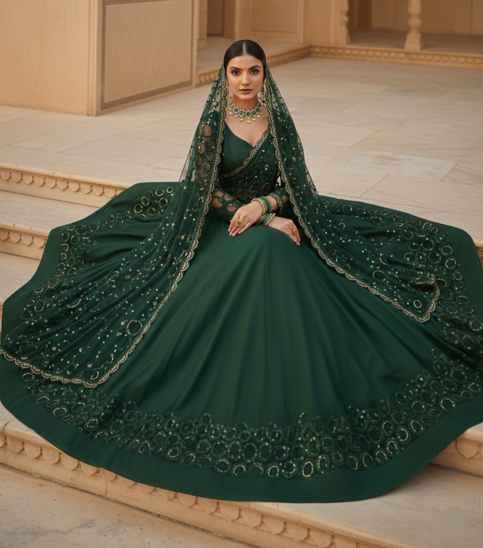 ✨ Royal Emerald Saree