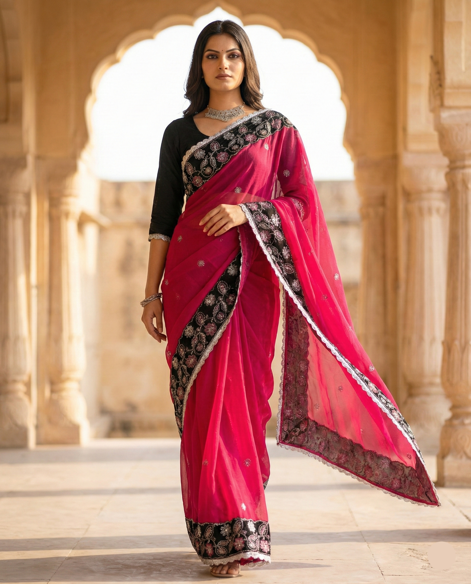 Velvet Rani Saree