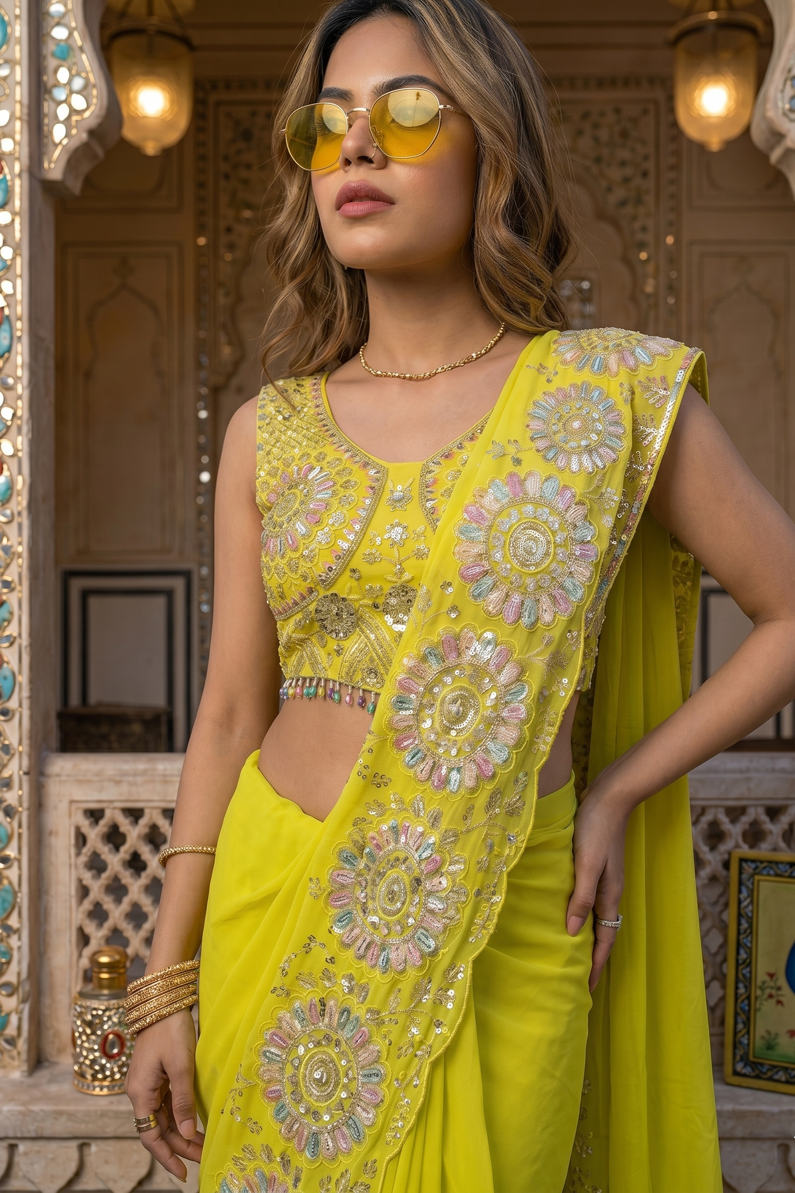 Sunlit Bloom Ready-to-Wear Saree