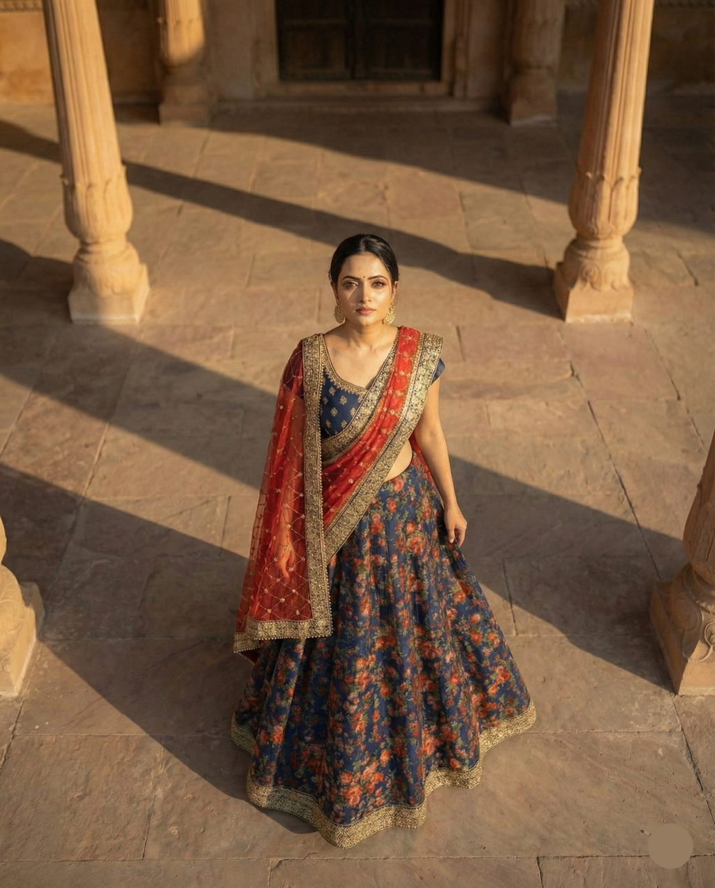 ✨ Midnight Floral Lehenga