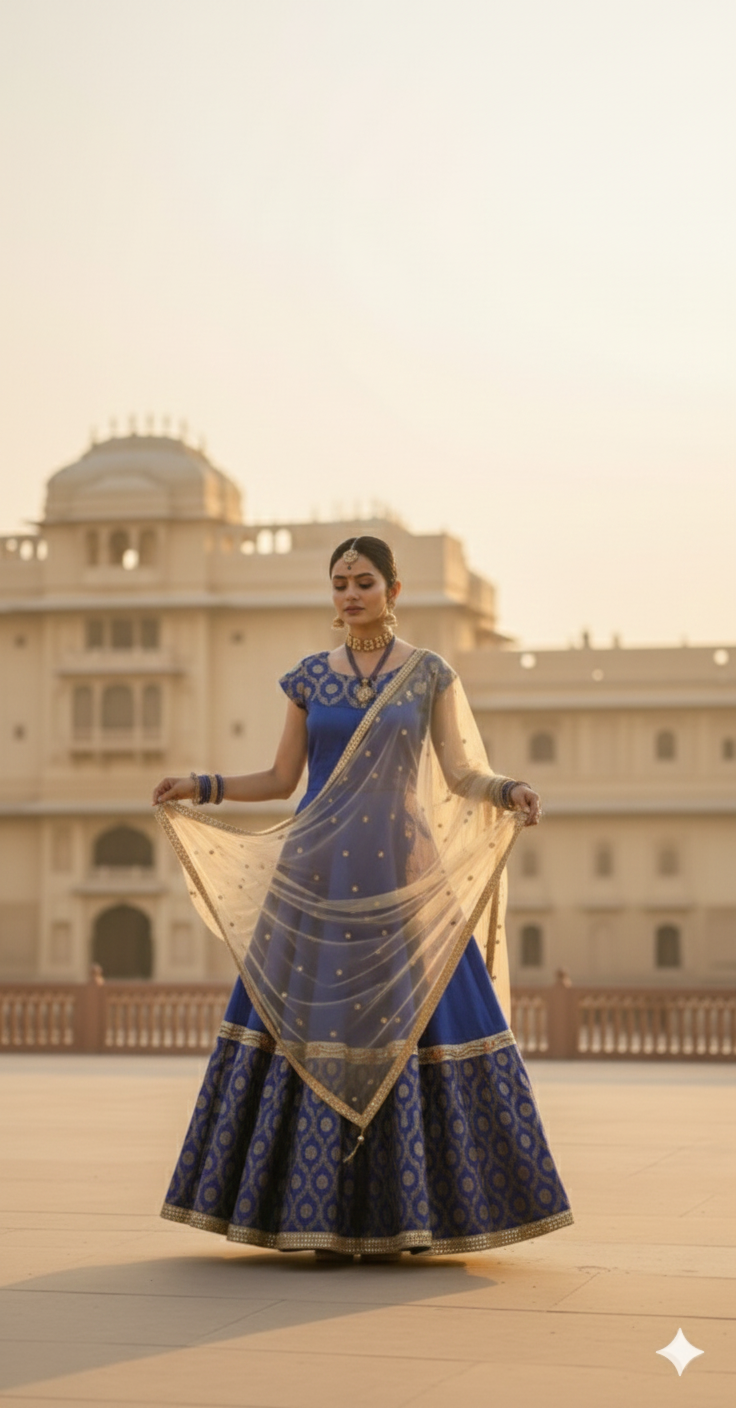 Royal Blue Lehenga