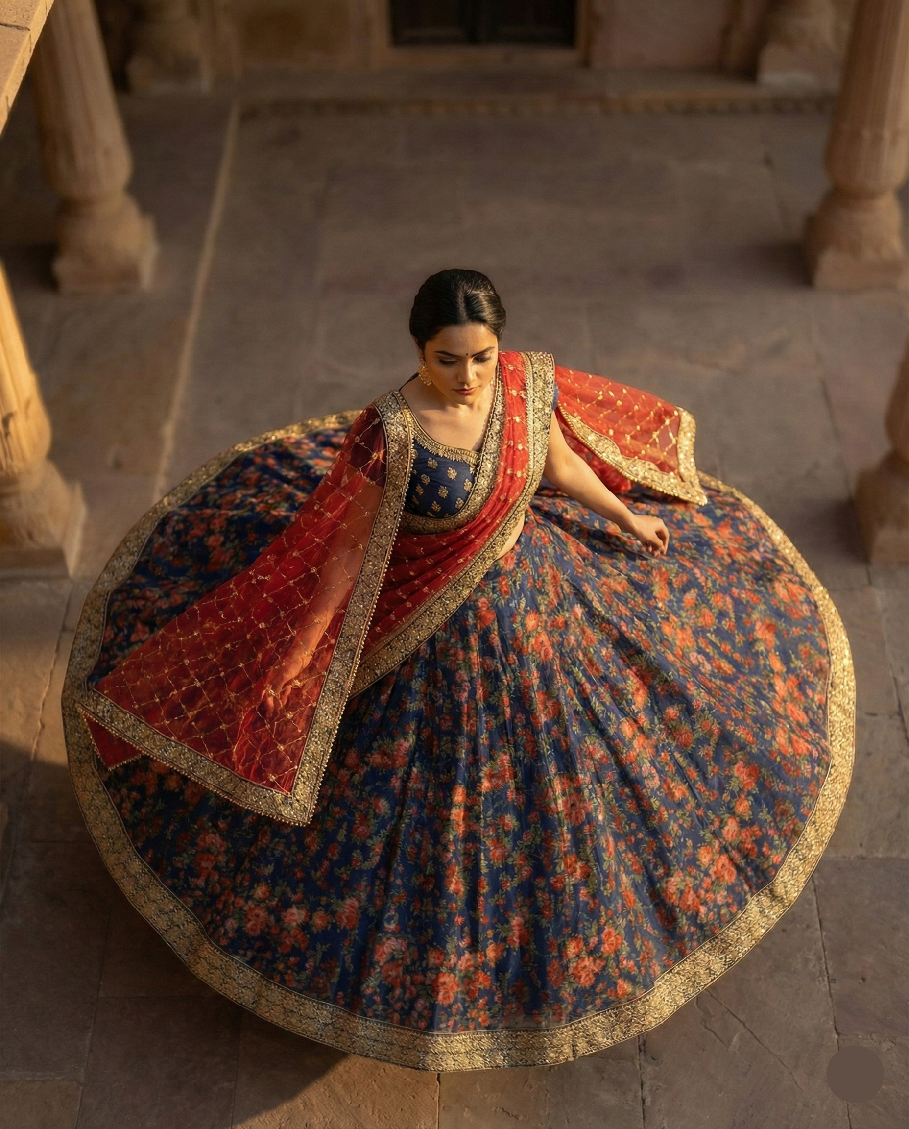 Midnight Floral Lehenga