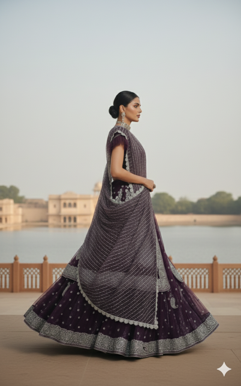 Jamun Shimmer Lehenga 💜