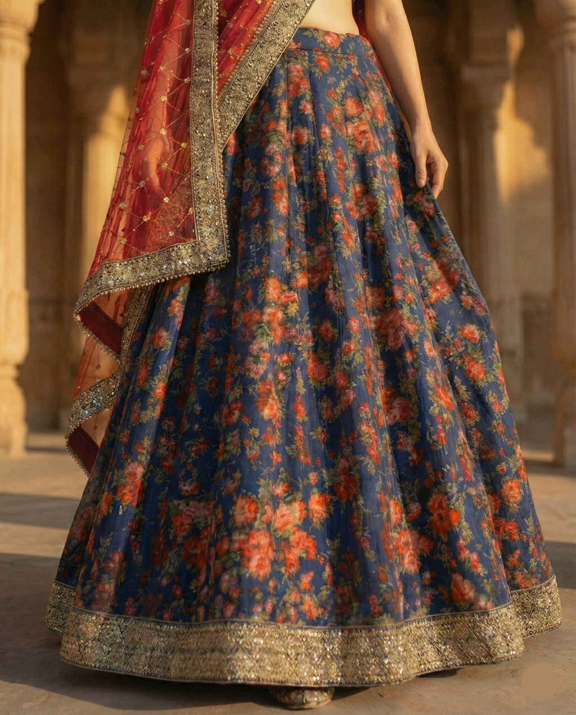 ✨ Midnight Floral Lehenga