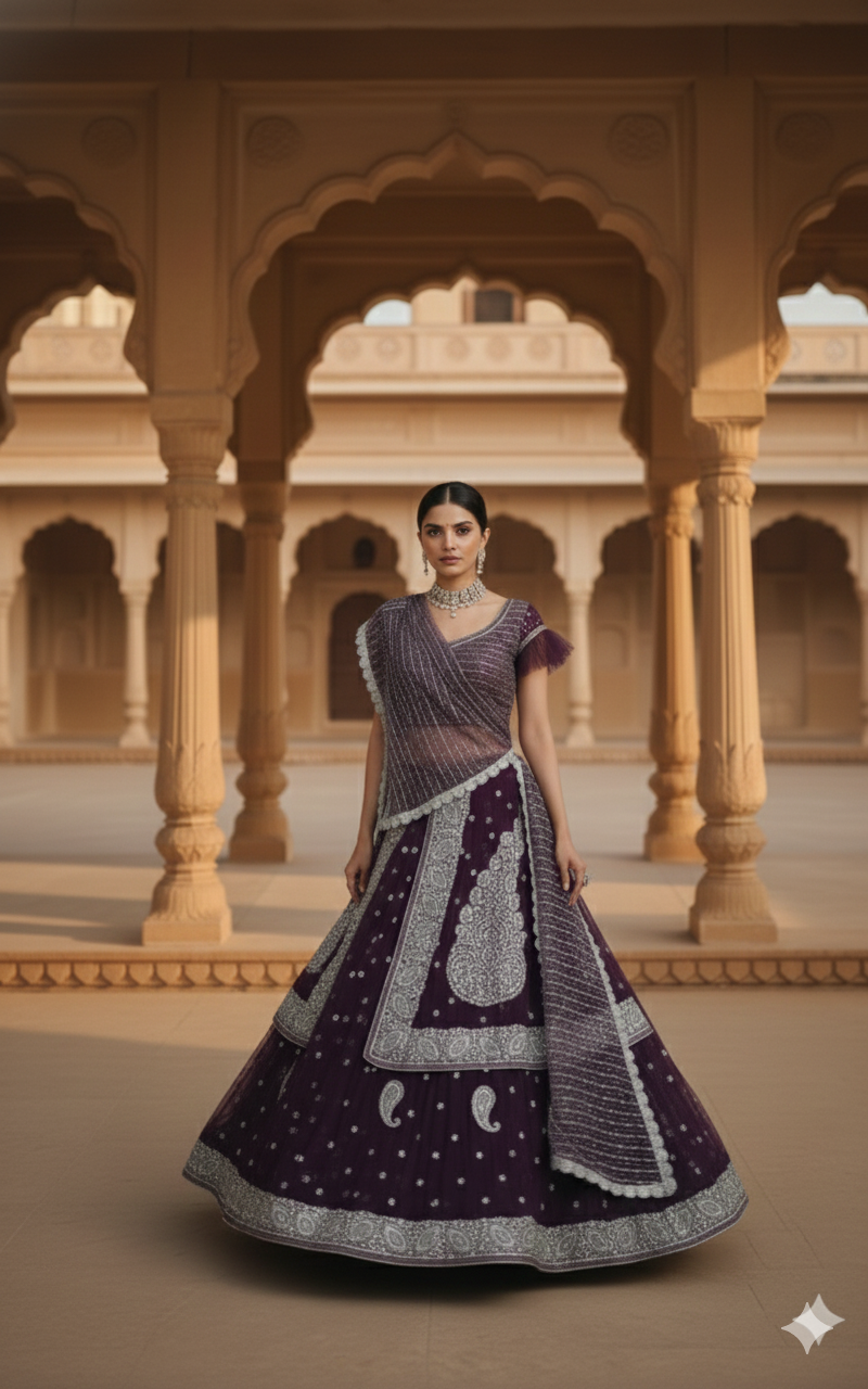 Jamun Shimmer Lehenga 💜