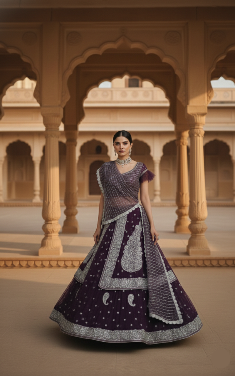 Jamun Shimmer Lehenga 💜