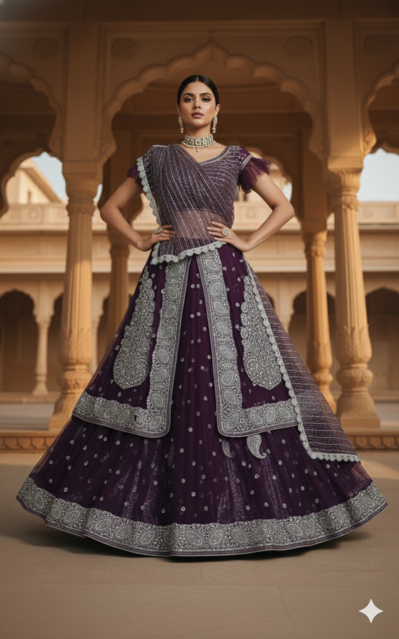 Jamun Shimmer Lehenga 💜