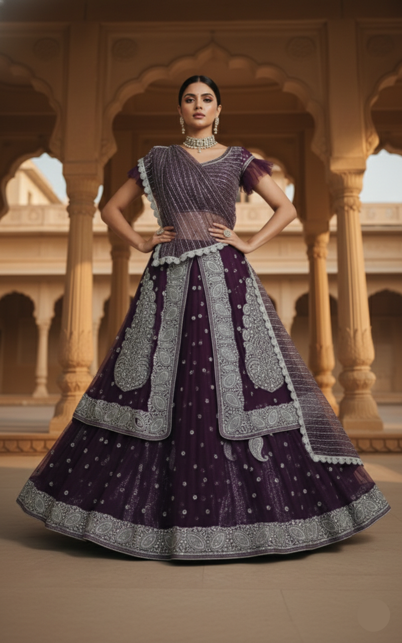 Jamun Shimmer Lehenga 💜
