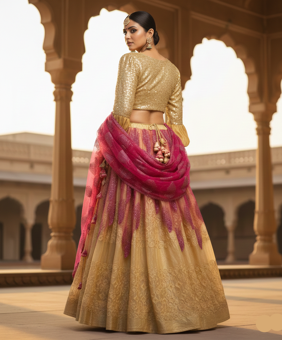 ✨ Golden Rani Lehenga
