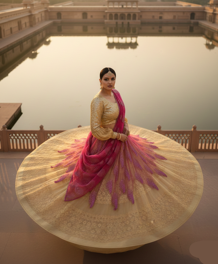 ✨ Golden Rani Lehenga