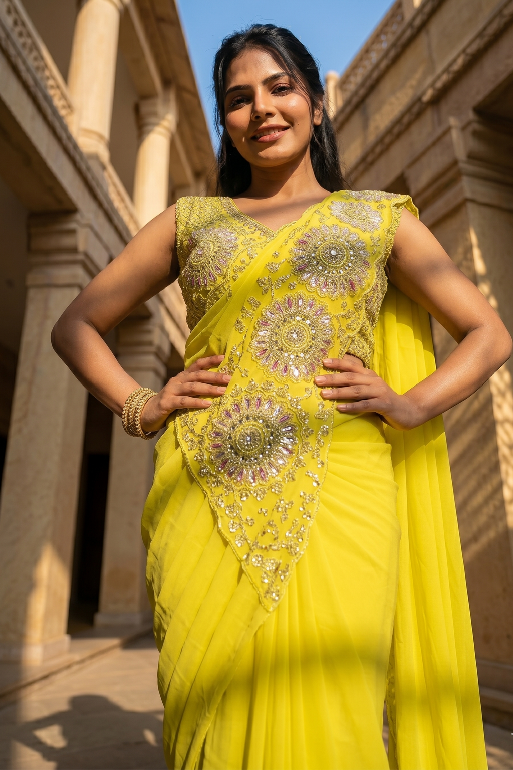 Sunlit Bloom Ready-to-Wear Saree