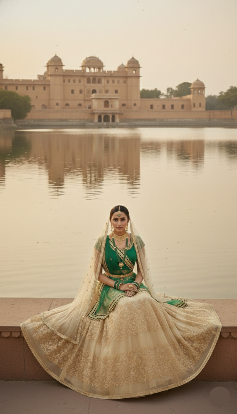 Golden Emerald Lehenga