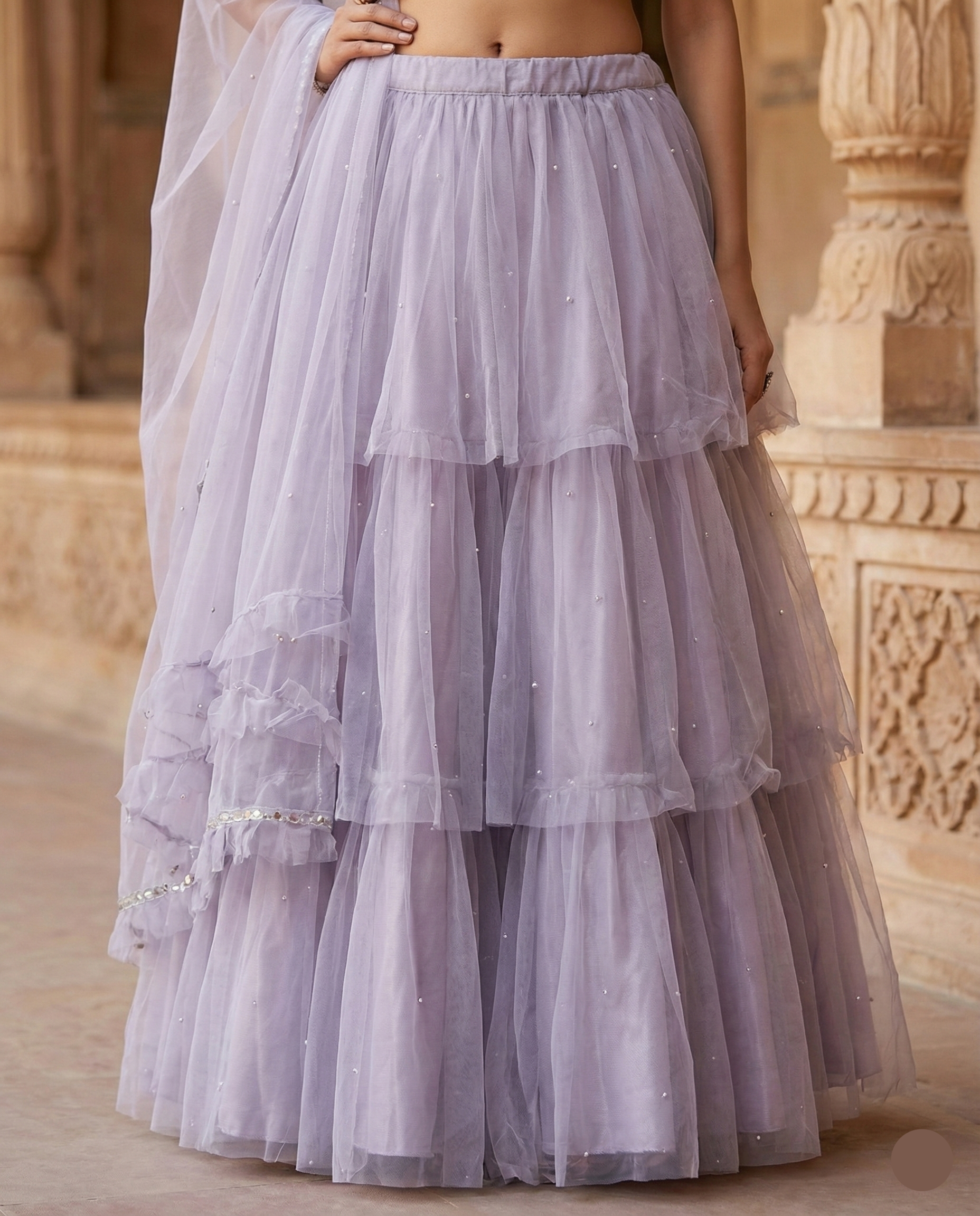✨ Lilac Dream Layered Lehenga