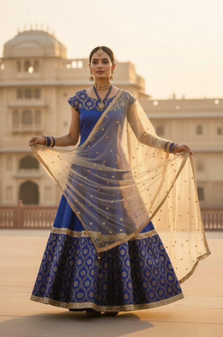 Royal Blue Lehenga