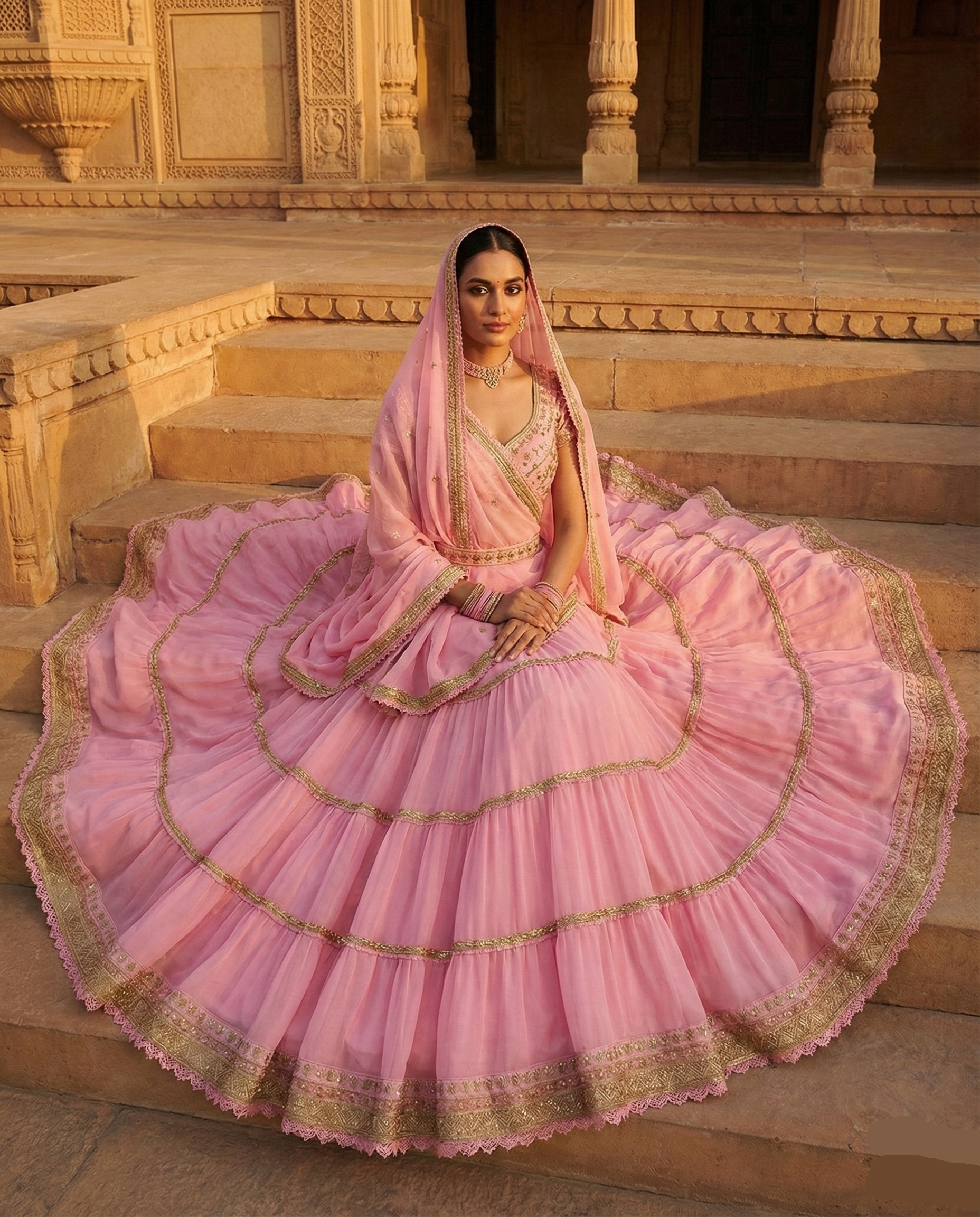 Gulabi Noor Lehenga