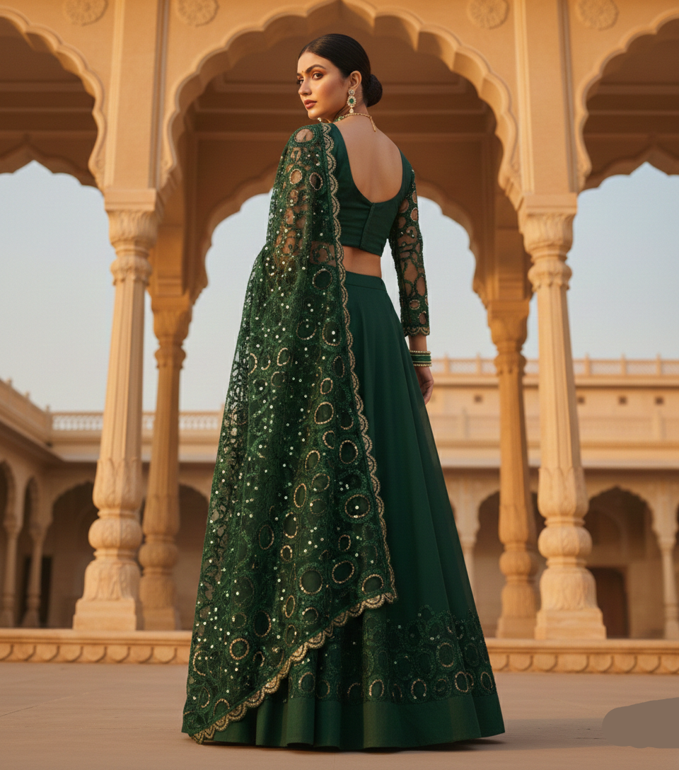 ✨ Royal Emerald Saree