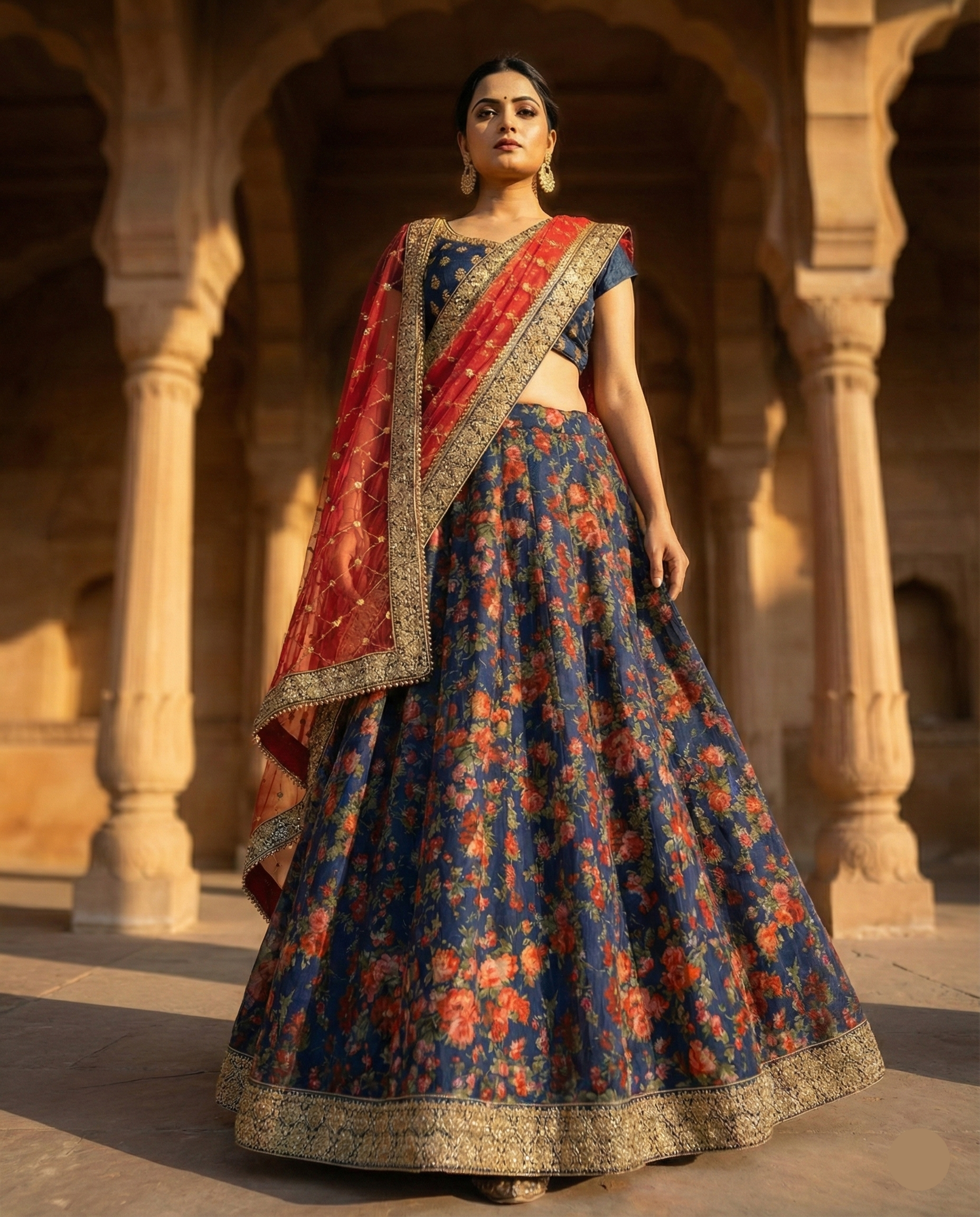 Midnight Floral Lehenga