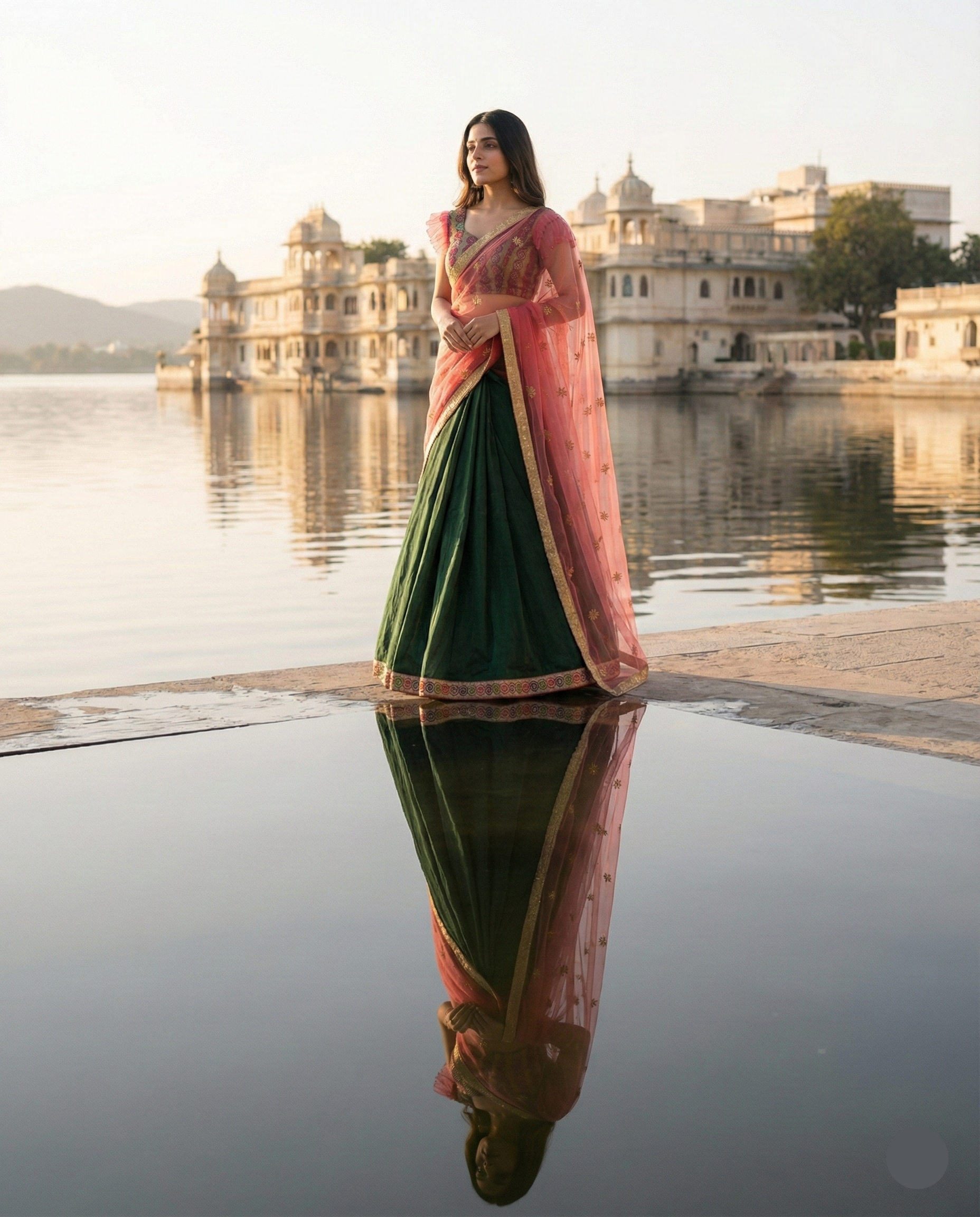 Emerald Rani Lehenga Saree
