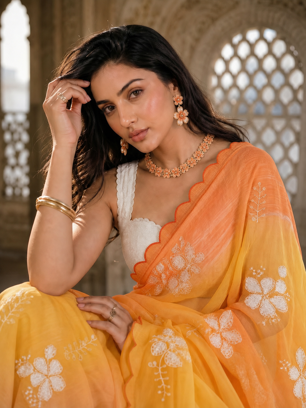 The Apricot Muse Saree