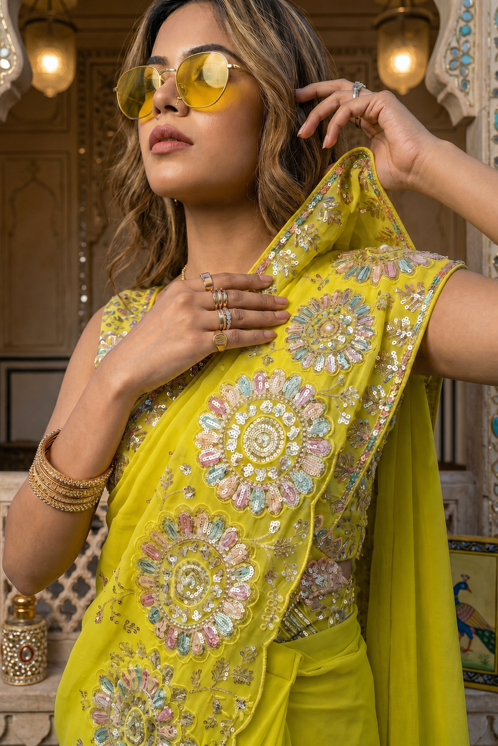 Sunlit Bloom Ready-to-Wear Saree