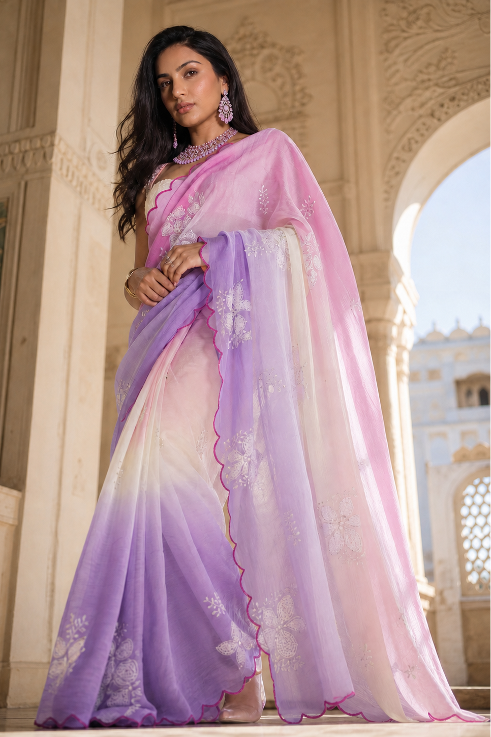 Orchid Mist Silk Saree