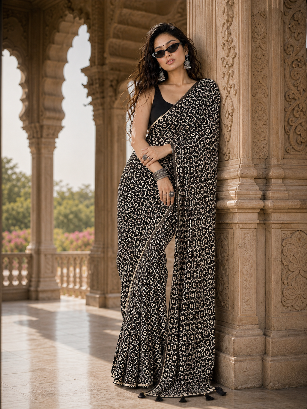Noir Mosaic Saree
