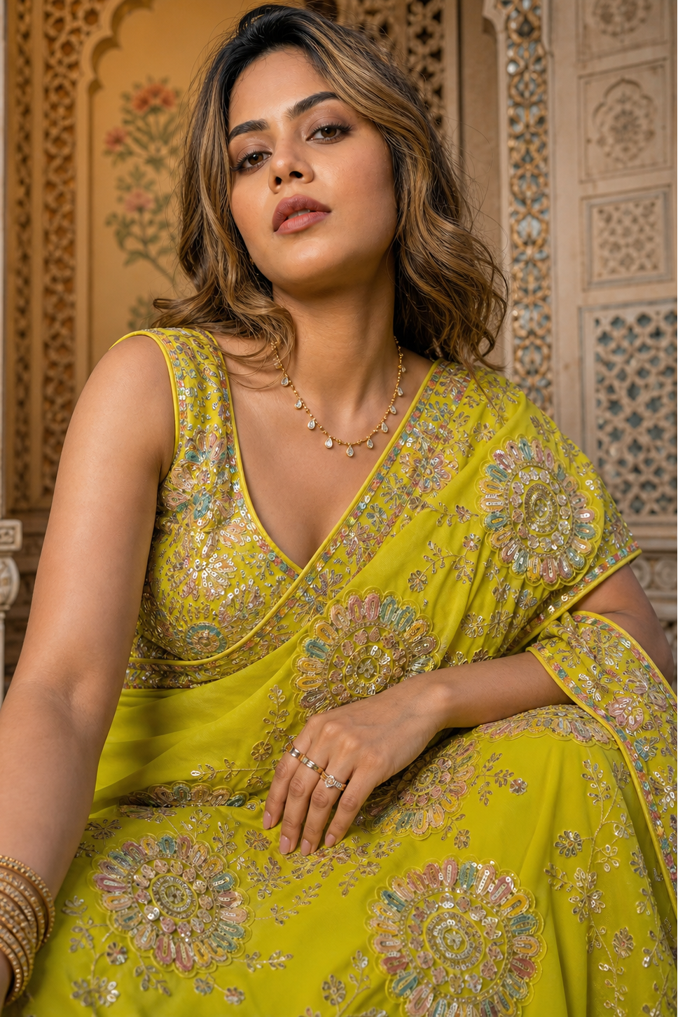 Sunlit Bloom Ready-to-Wear Saree