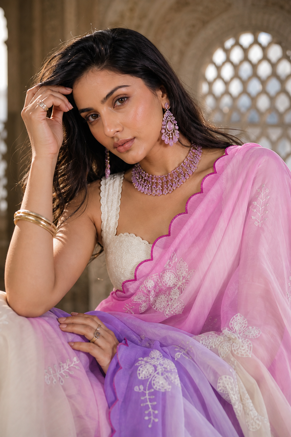 Orchid Mist Silk Saree