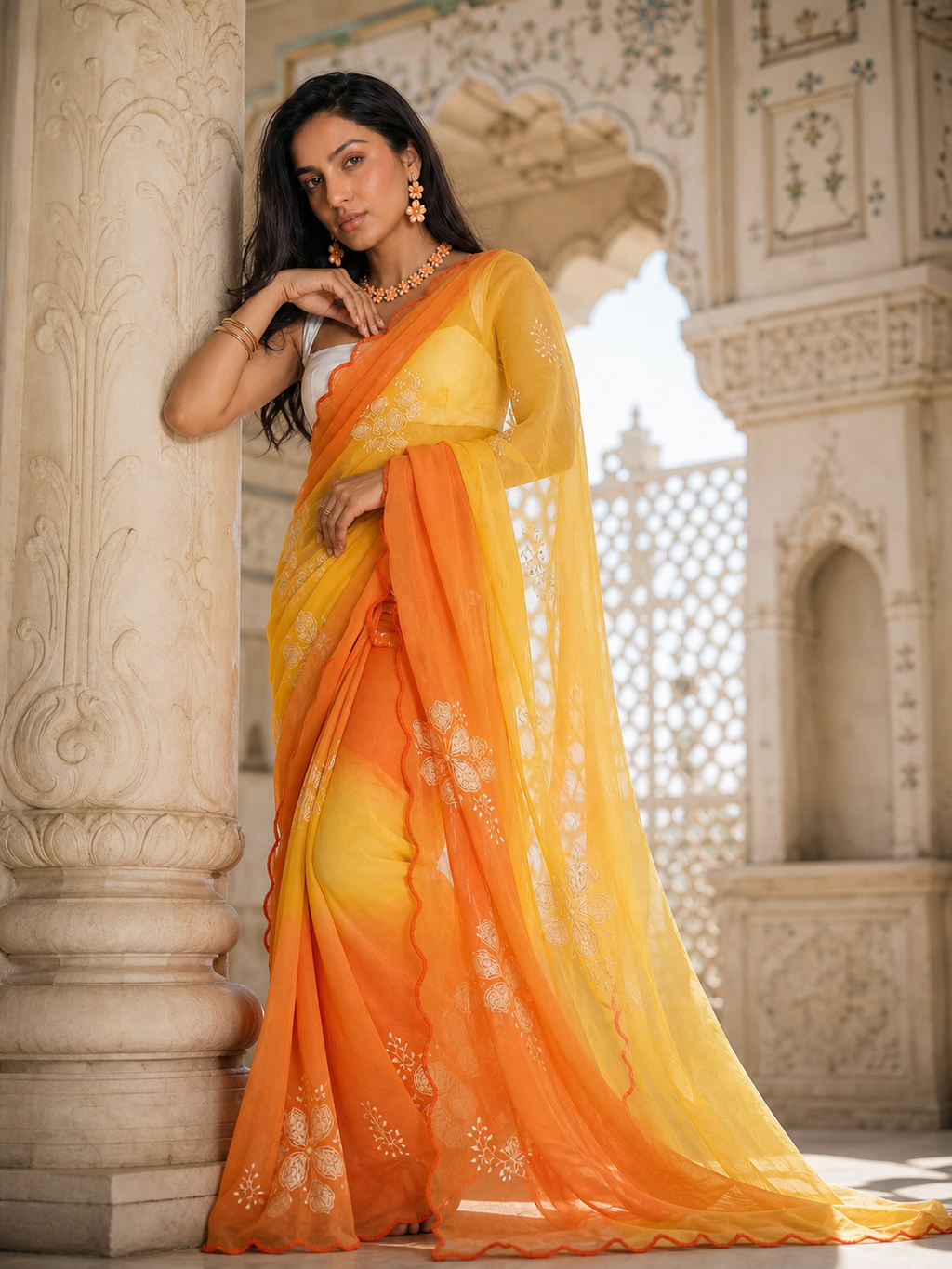 The Apricot Muse Saree