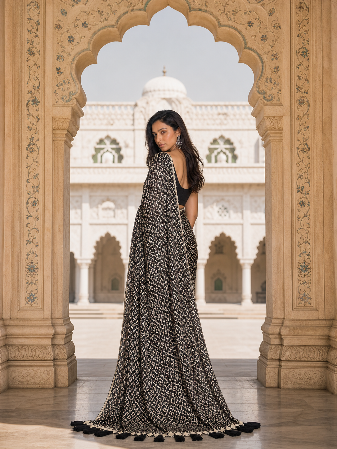 Noir Mosaic Saree