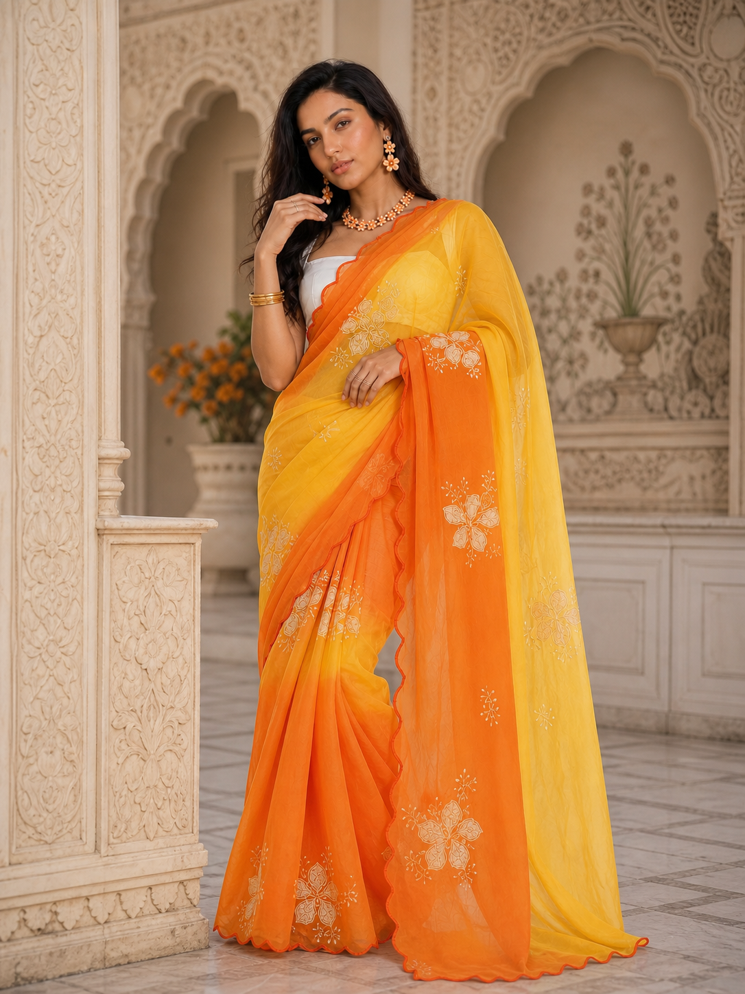 The Apricot Muse Saree