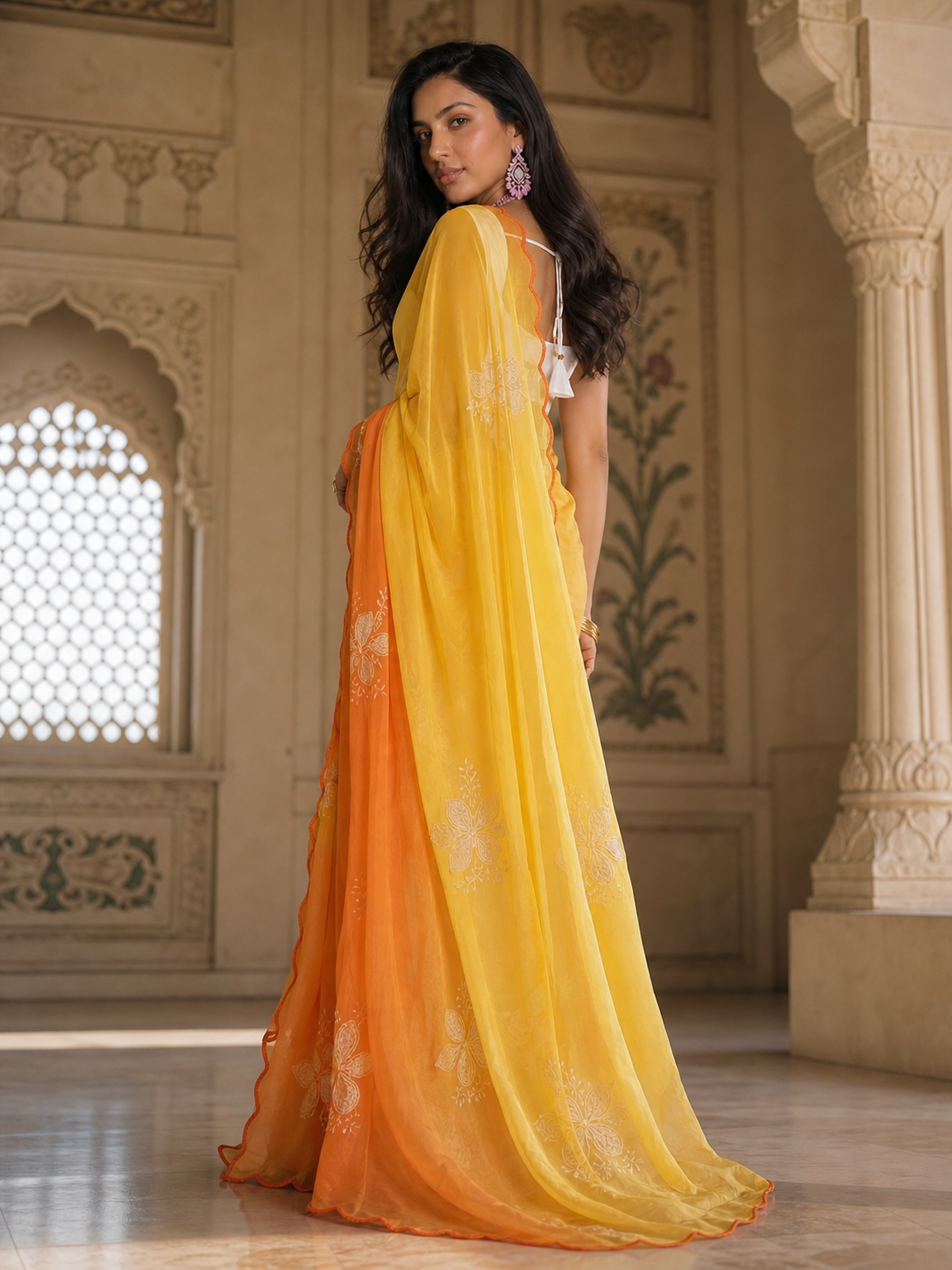 The Apricot Muse Saree