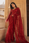 Ruby Bloom Embellished Saree ❤️